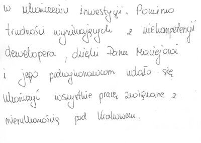 Osiedle domów po Krakowem - opinia Klienta